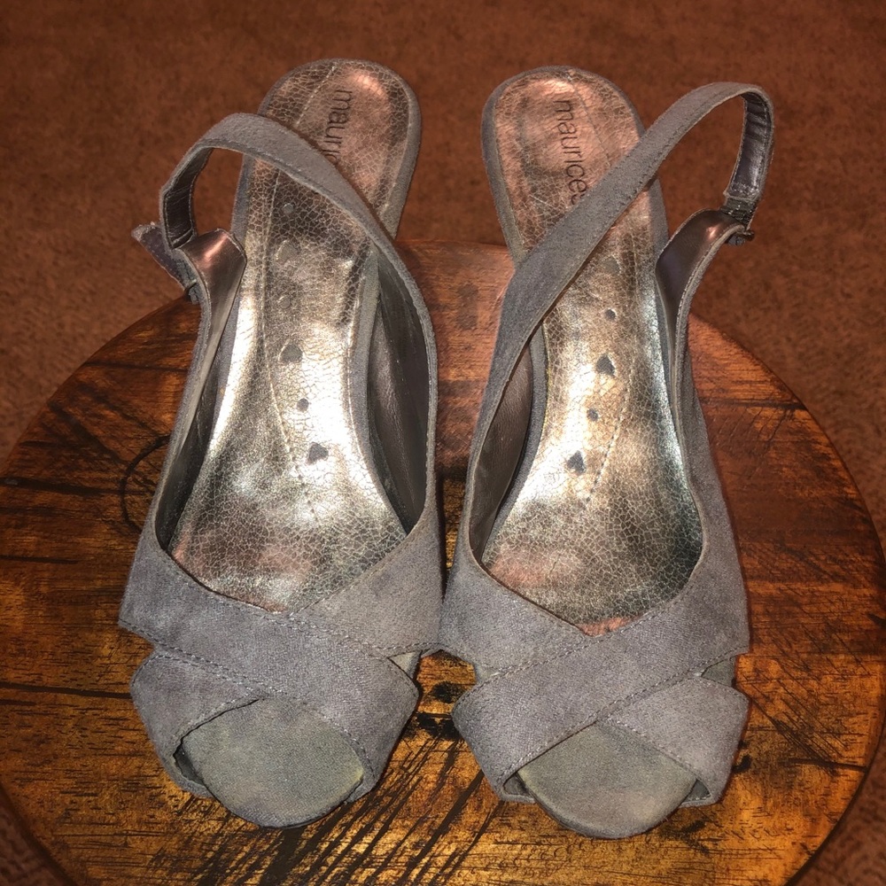 Gray Suede Heels